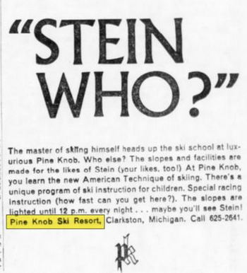 Pine Knob Ski and Snowboard Resort - 1964 Ski Instruction Ad (newer photo)